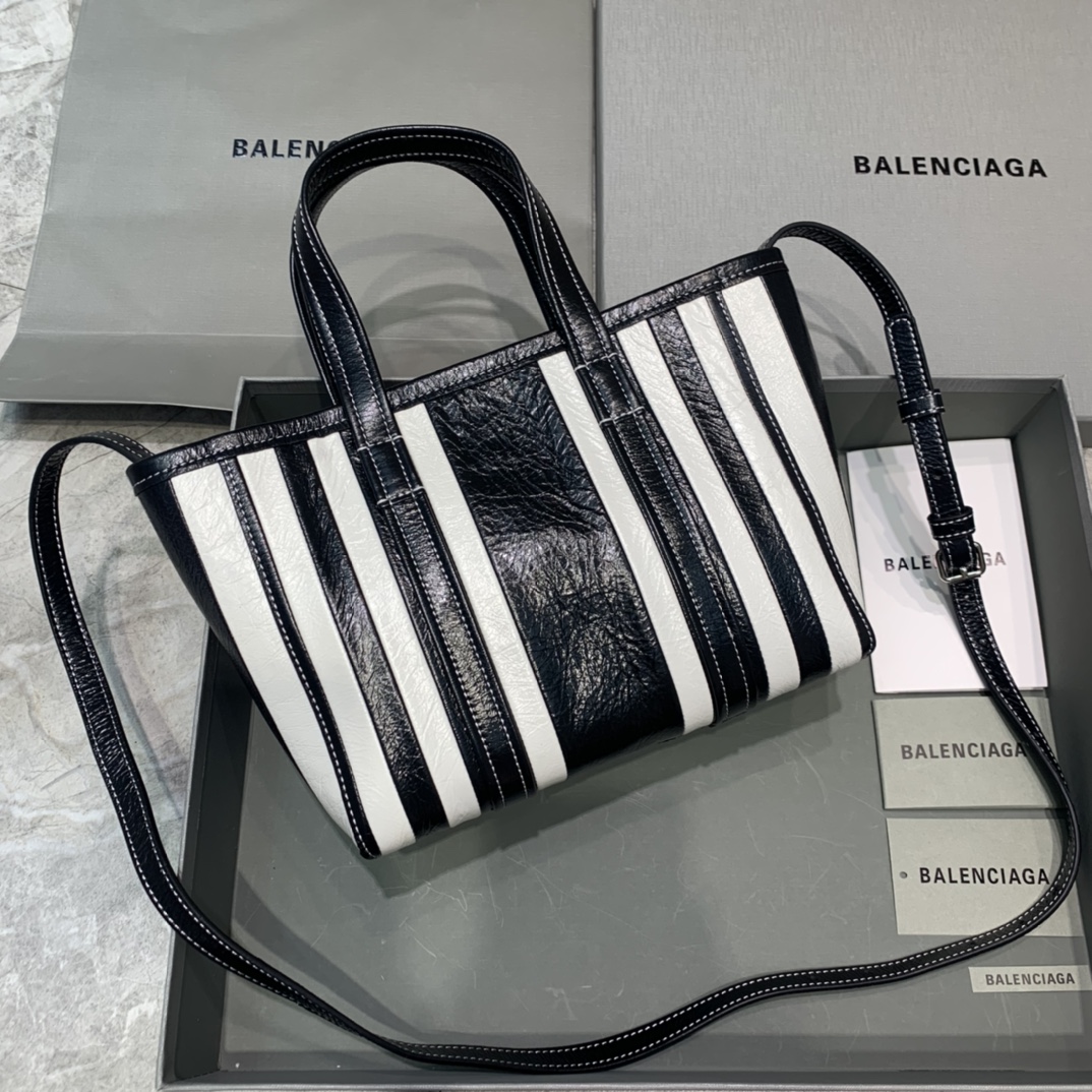 Balenciaga Tote Handbag Shopping Bag Black/White